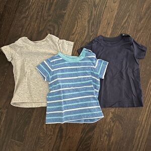 Primary 6-12m Baby Boy T-Shirt Set - Gray, Blue, and Navy
